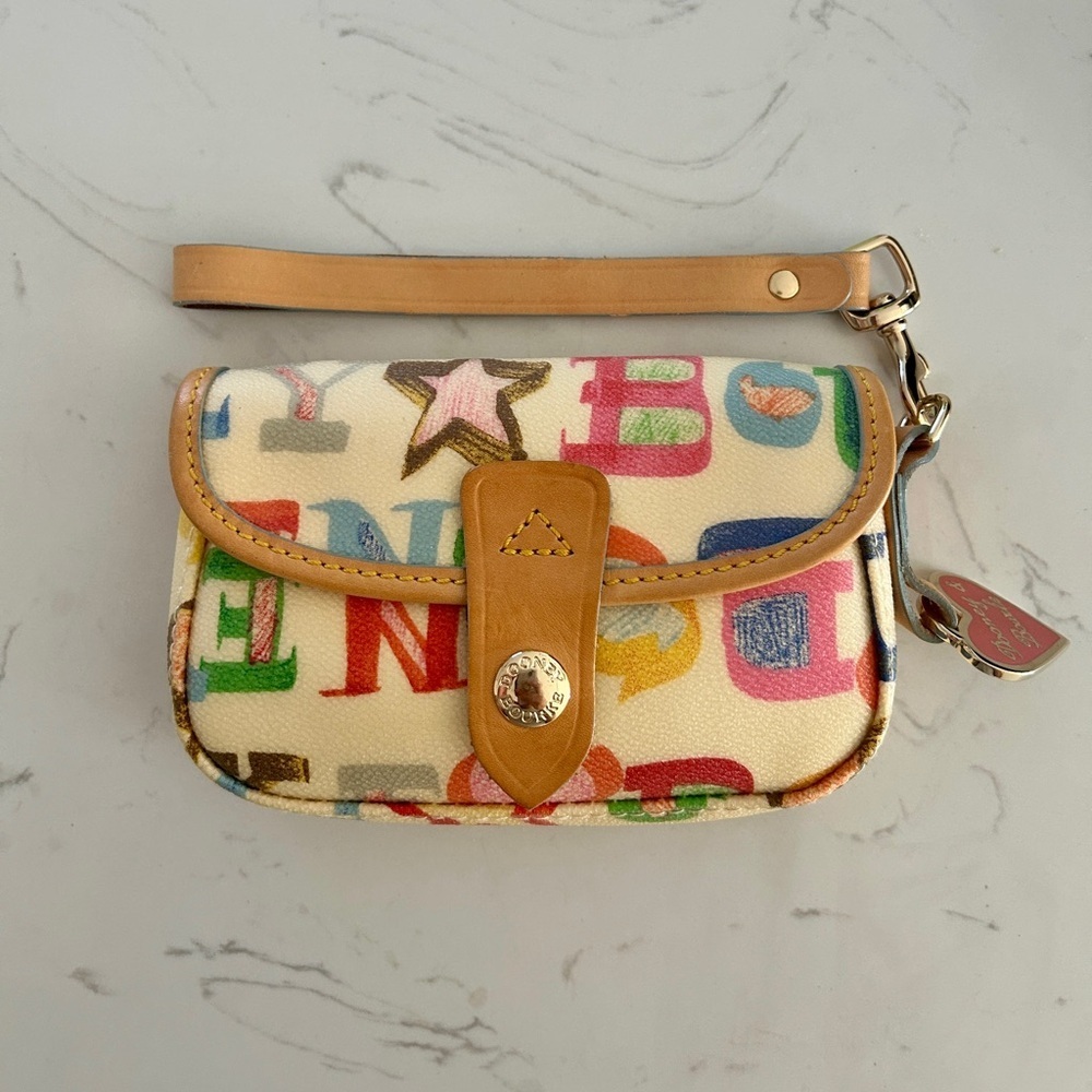 Dooney & Bourke Multicolor Logo Wristlet – Rare, Vintage- LIKE NEW